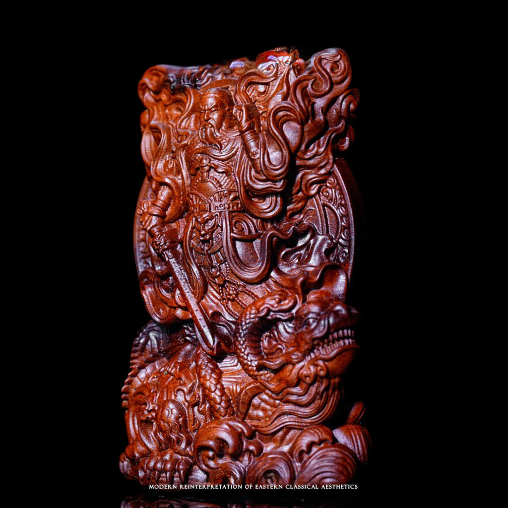 Three-dimensional wooden sculpture of Zhenwu