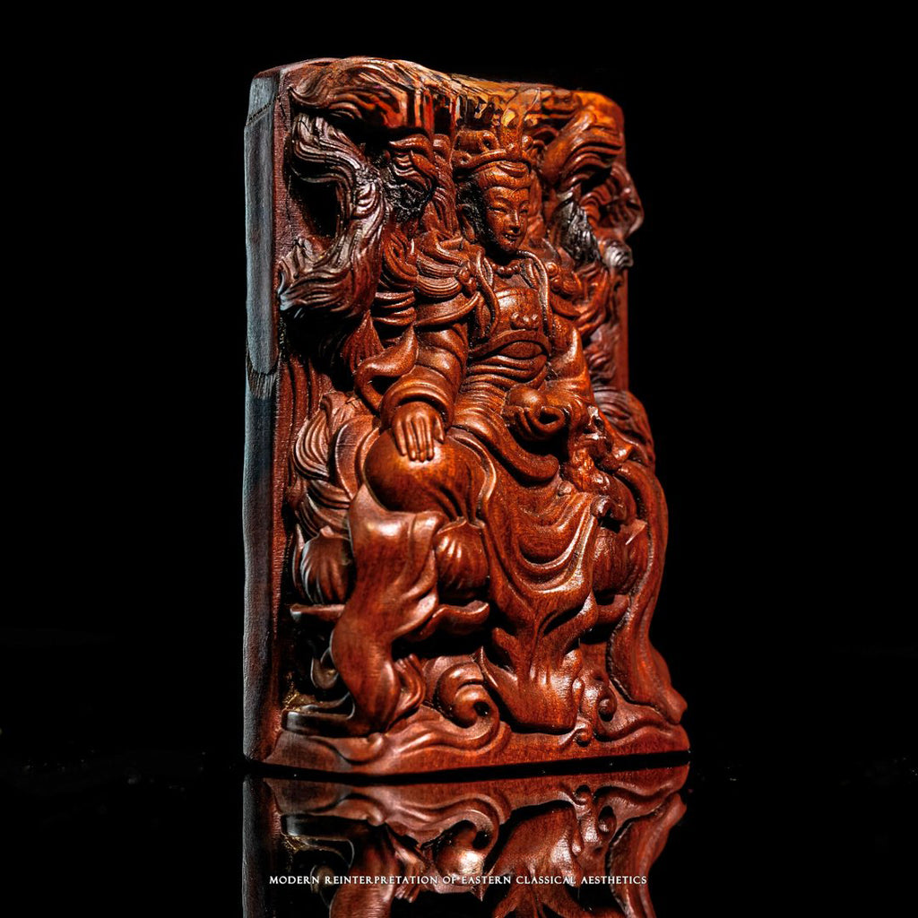 Three-dimensional wooden sculpture of the Nine-Tailed Fox