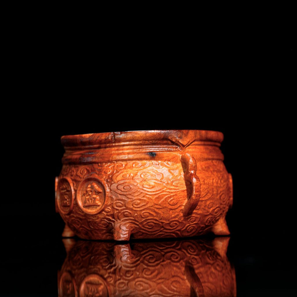 Thunderstruck Wood Carved Treasure Bowl