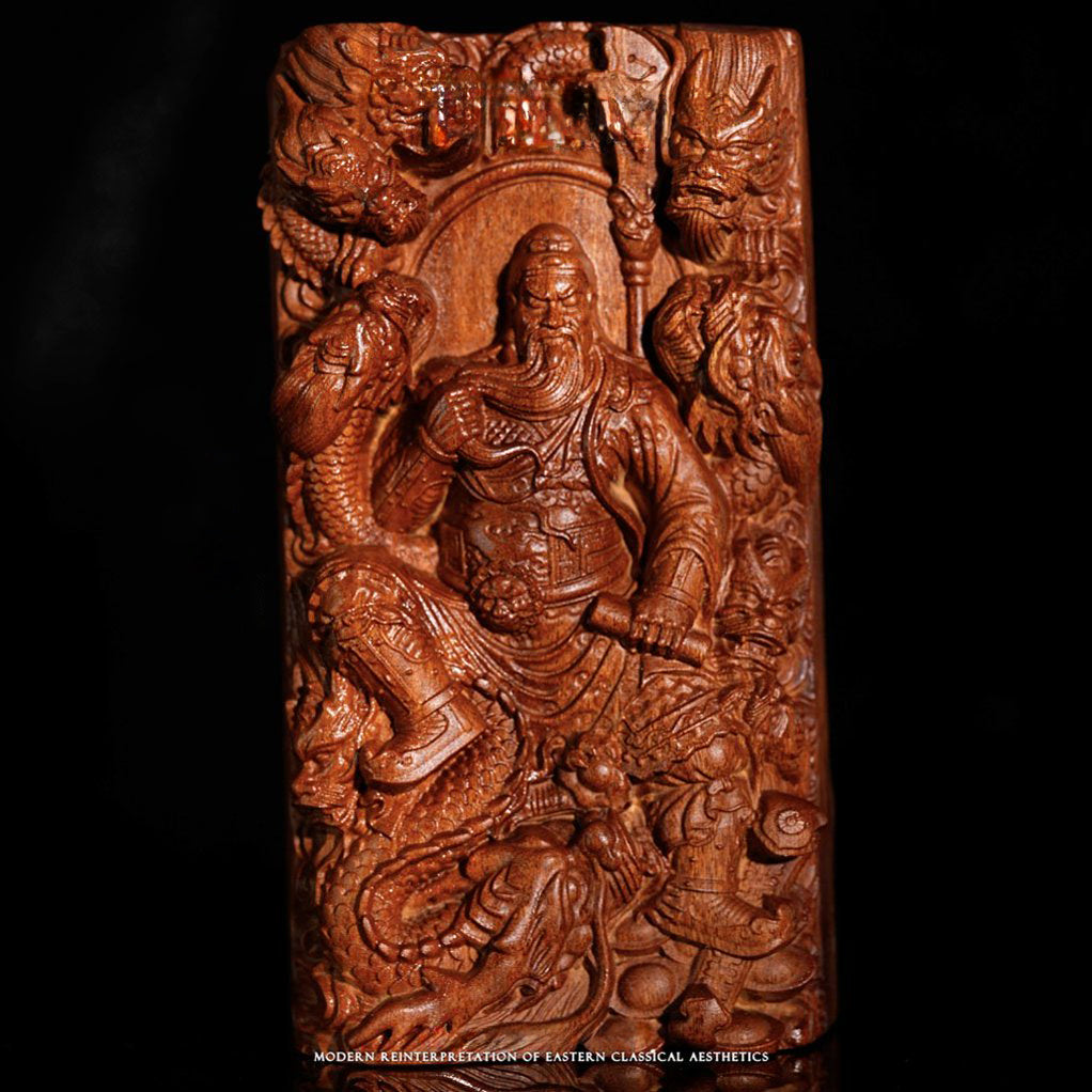 Three-dimensional wooden sculpture of Guan Gong