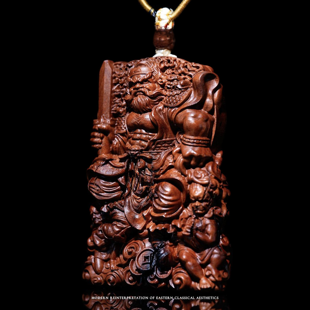 Three-dimensional wooden sculpture of Zhong Kui