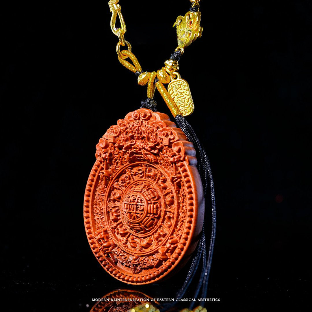 Lightning-struck wood Nine Palaces Bagua plaque
