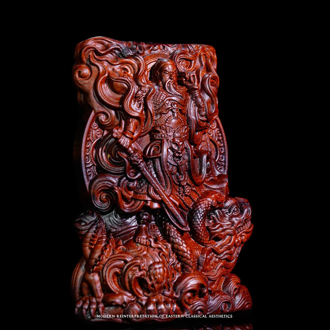 Three-dimensional wooden sculpture of Zhenwu