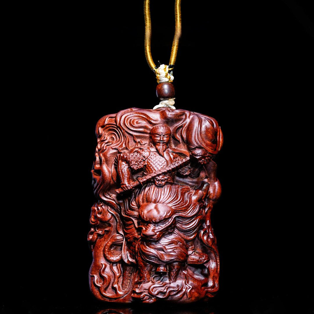 Three-dimensional wooden sculpture of Leizu