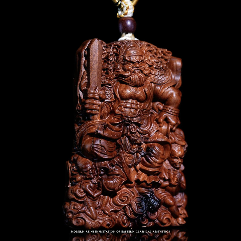 Three-dimensional wooden sculpture of Zhong Kui