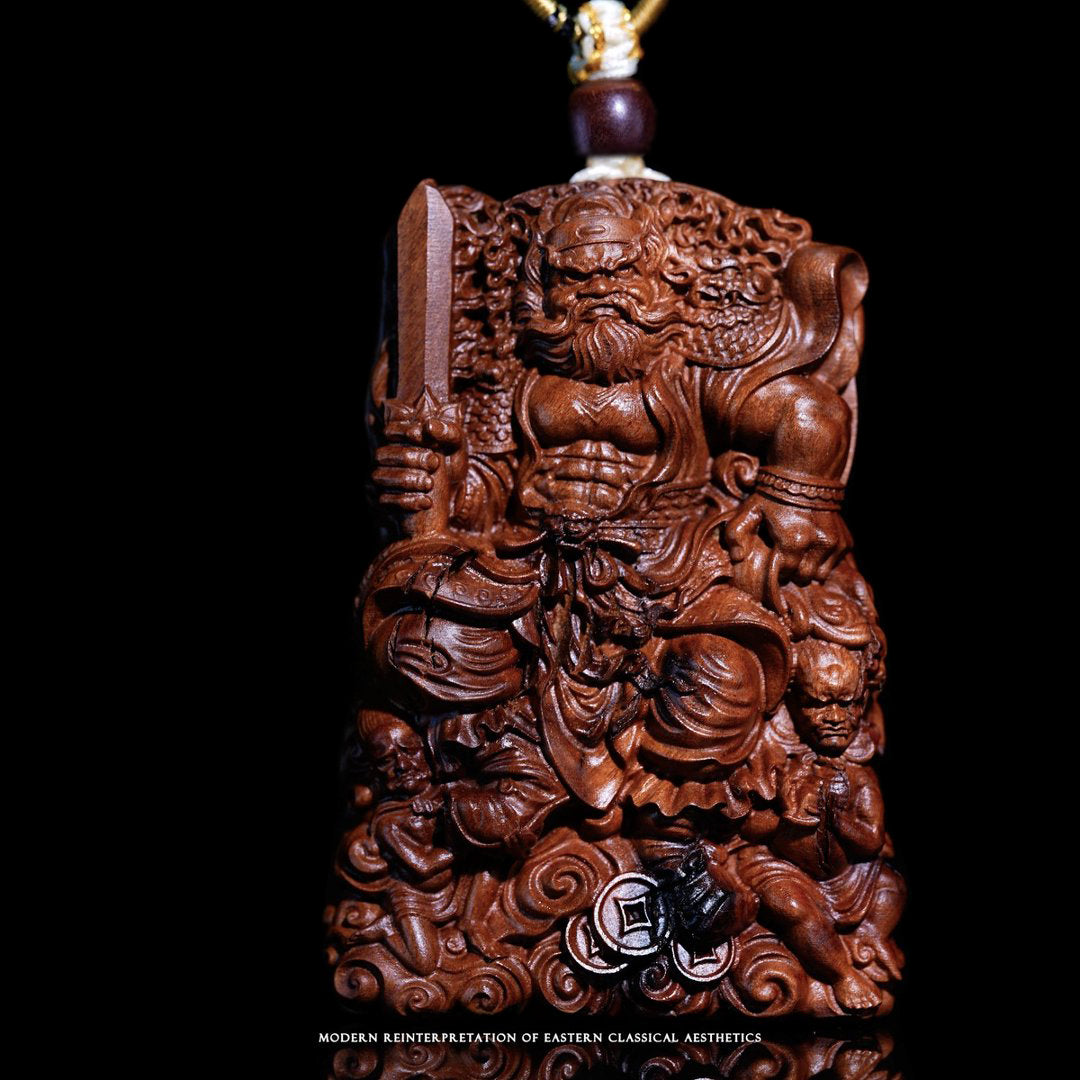 Three-dimensional wooden sculpture of Zhong Kui