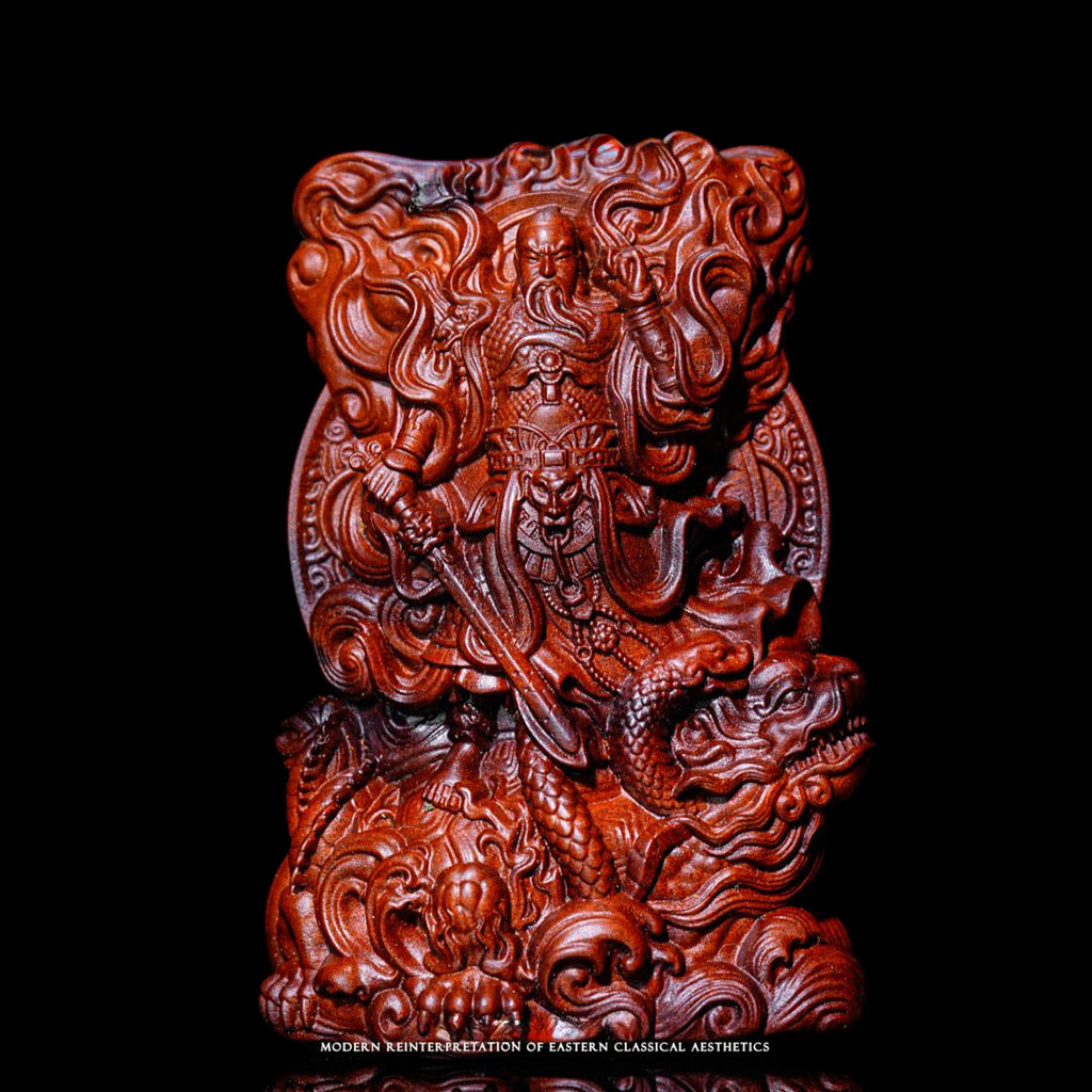 Three-dimensional wooden sculpture of Zhenwu