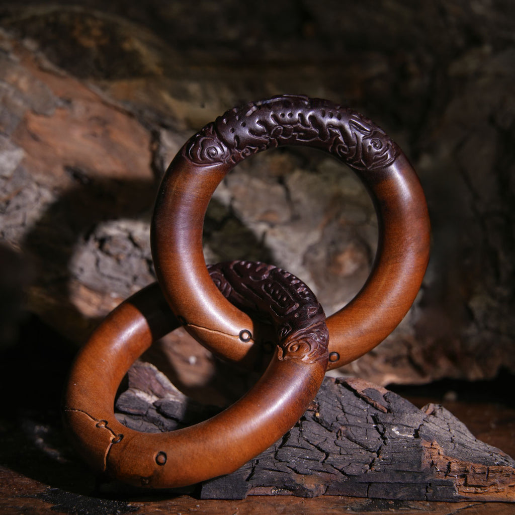 Hand-Carved Qiankun Ring – Thunderstruck Wood