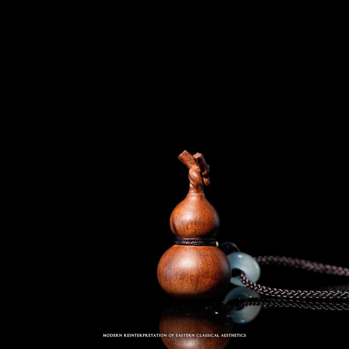 Mini wooden dragon-head gourd carving