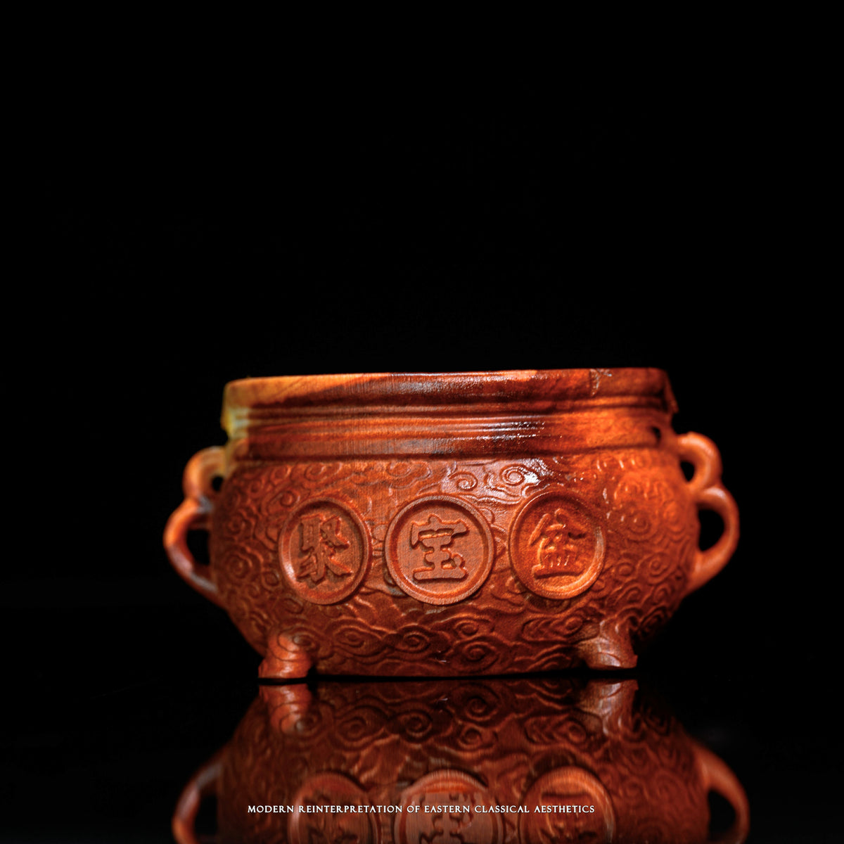 Thunderstruck Wood Carved Treasure Bowl