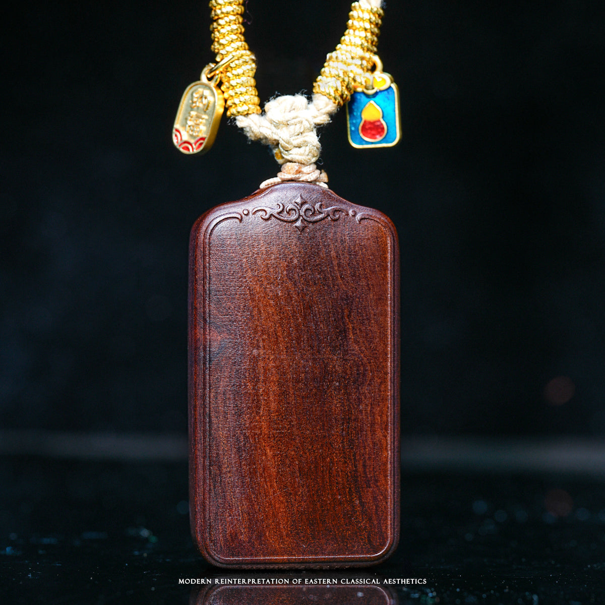 Lightning-struck wood Wushi plaque carving