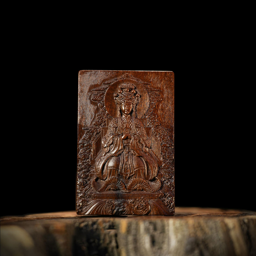 Thunderstruck Wood Carved Mazu Pendant