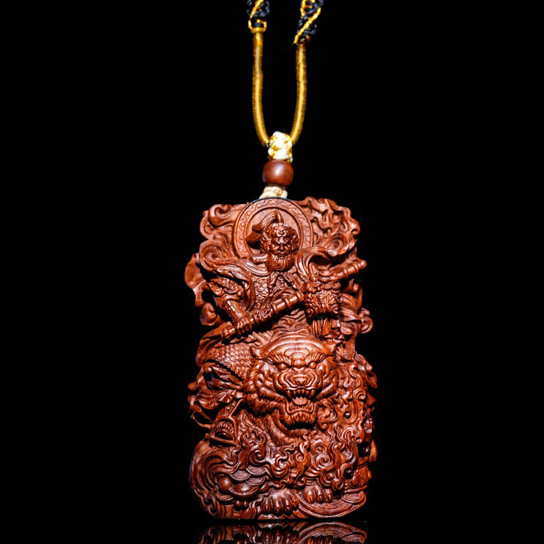 Three-dimensional wooden sculpture of Zhao Gongming