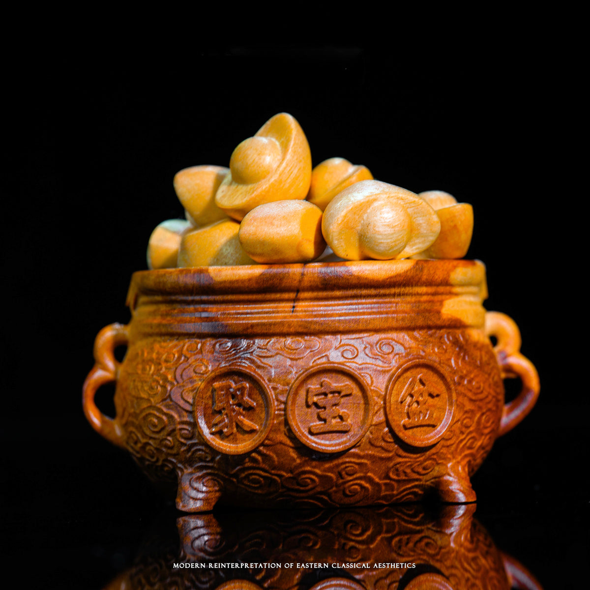 Thunderstruck Wood Carved Treasure Bowl