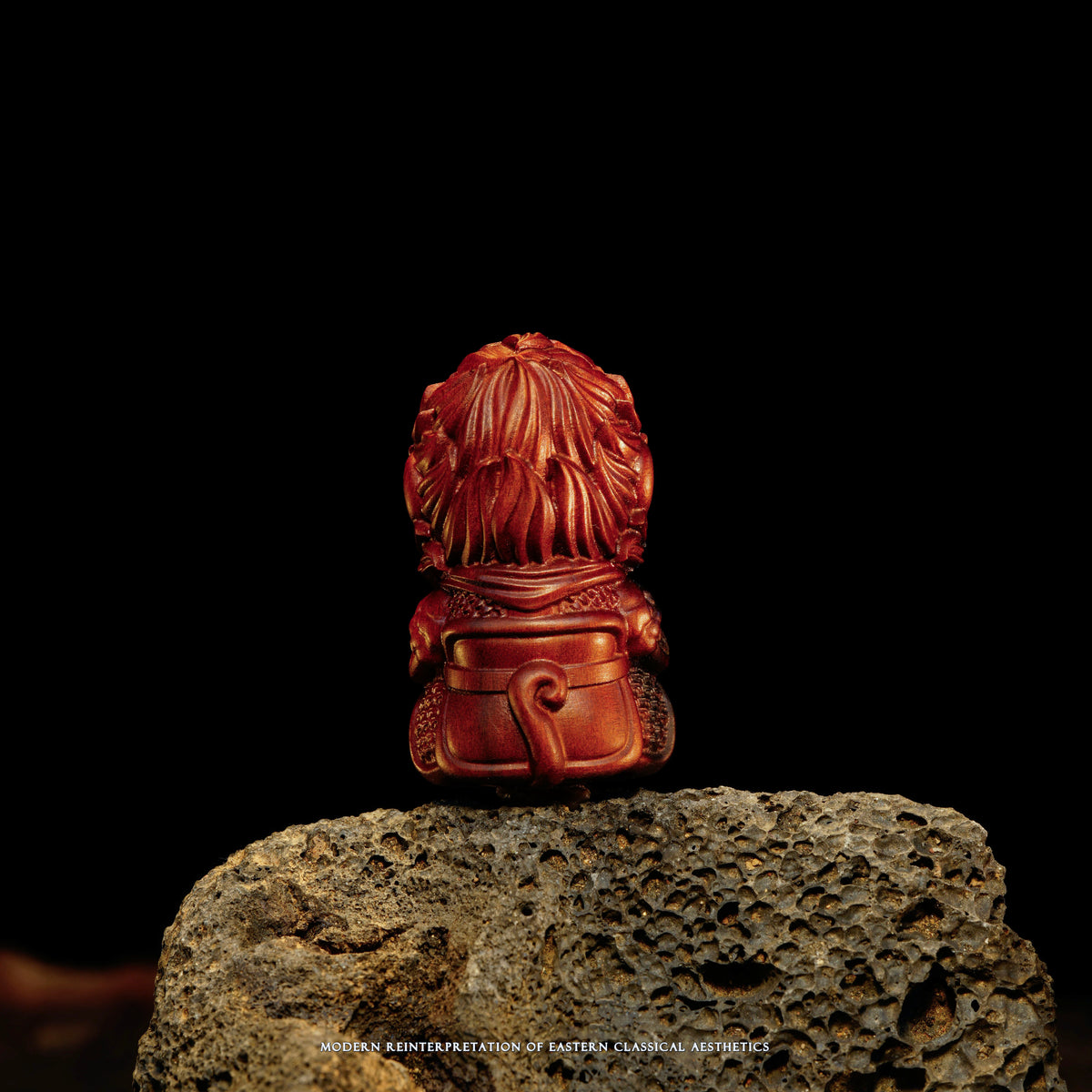 Small Thunderstruck Wood Carved Wukong Figurine