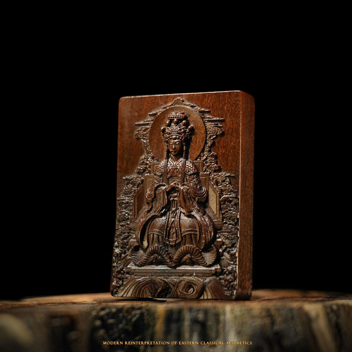 Thunderstruck Wood Carved Mazu Pendant