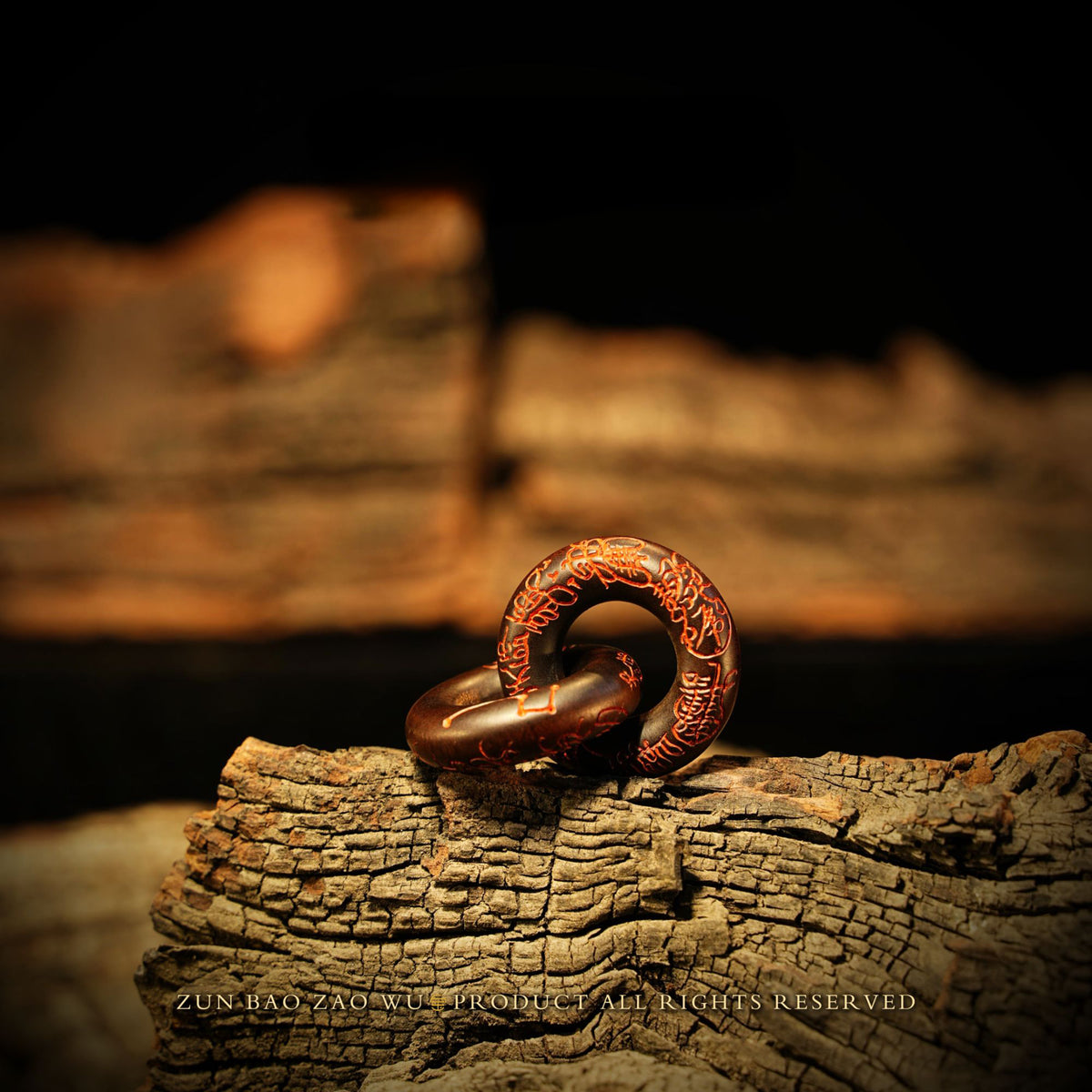 Hand-Carved Qiankun Ring – Thunderstruck Wood