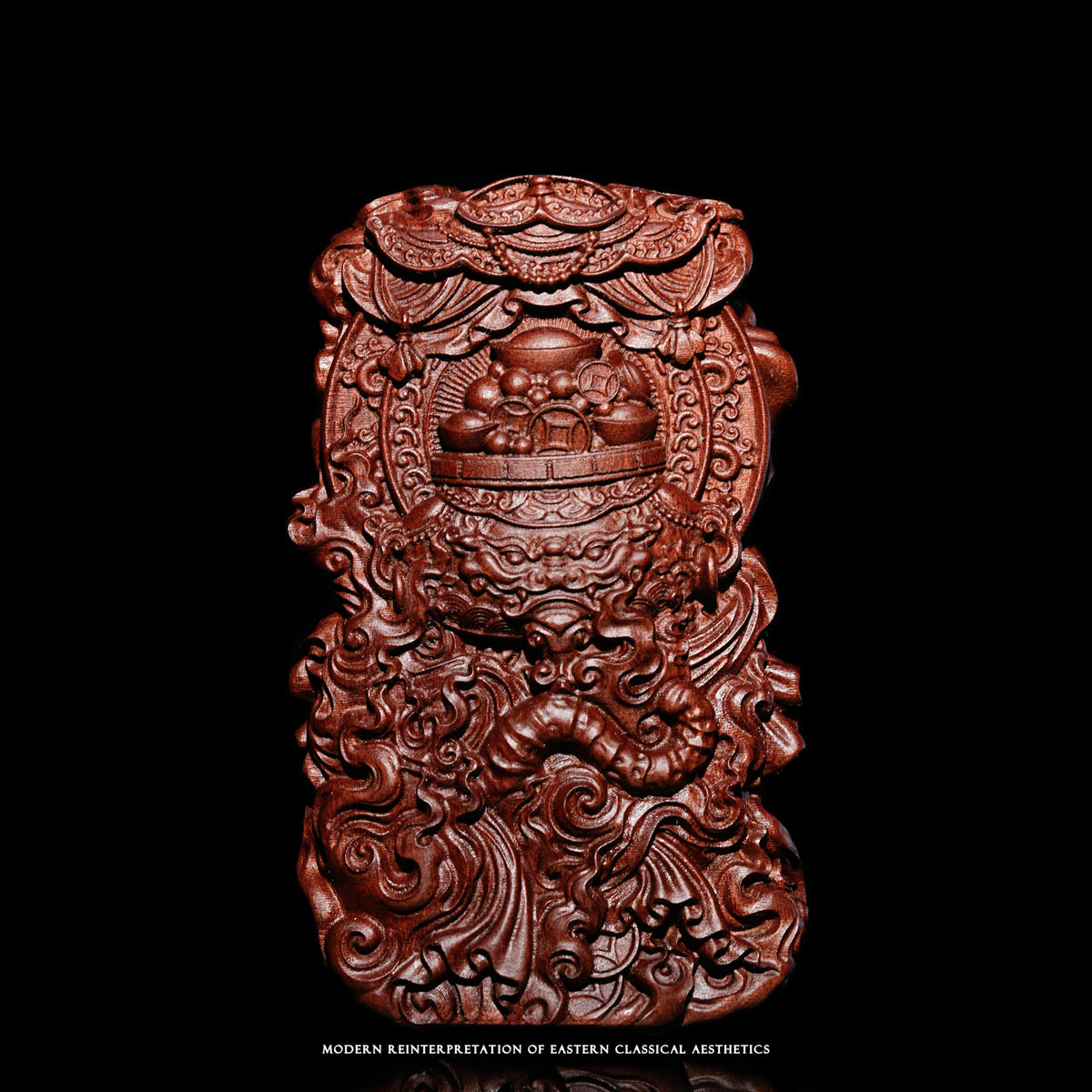 Three-dimensional wooden sculpture of Zhao Gongming