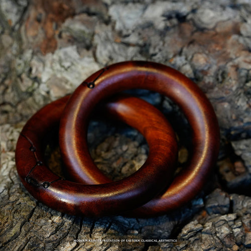 Large Thunderstruck Wood Carved Qiankun Ring