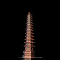 Three-dimensional wooden sculpture of a Wenchang Pagoda