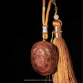 Three-Dimensional Carved Wooden “Wealth & Prosperity” Pendant